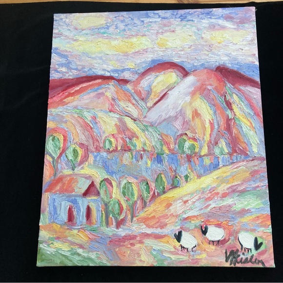 Southwest Sheep” A Large Acrylic Original Painting 24”x20” Handmade
